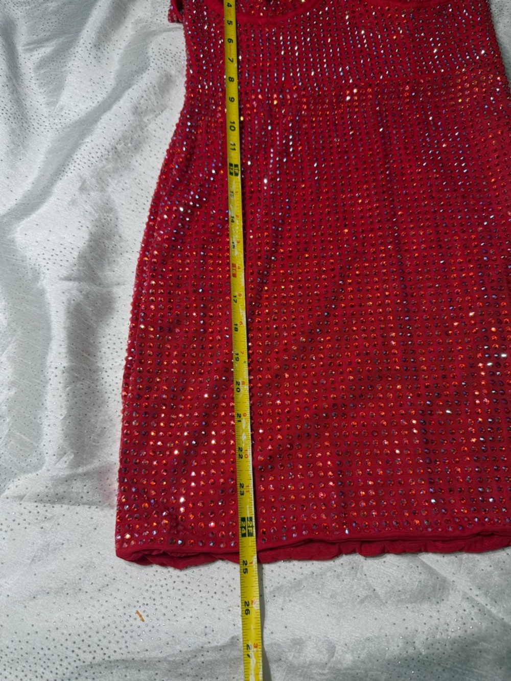 Oh Polly Red Sequin Bodycon Mini Dress for women. Size 4 - Picture 13 of 13